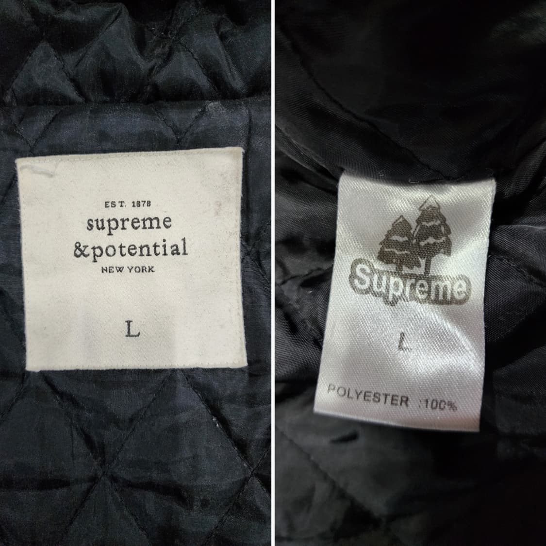 슈프림 & 포텐셜 테이프드 심 누빔 후드 자켓 L 상품이미지10