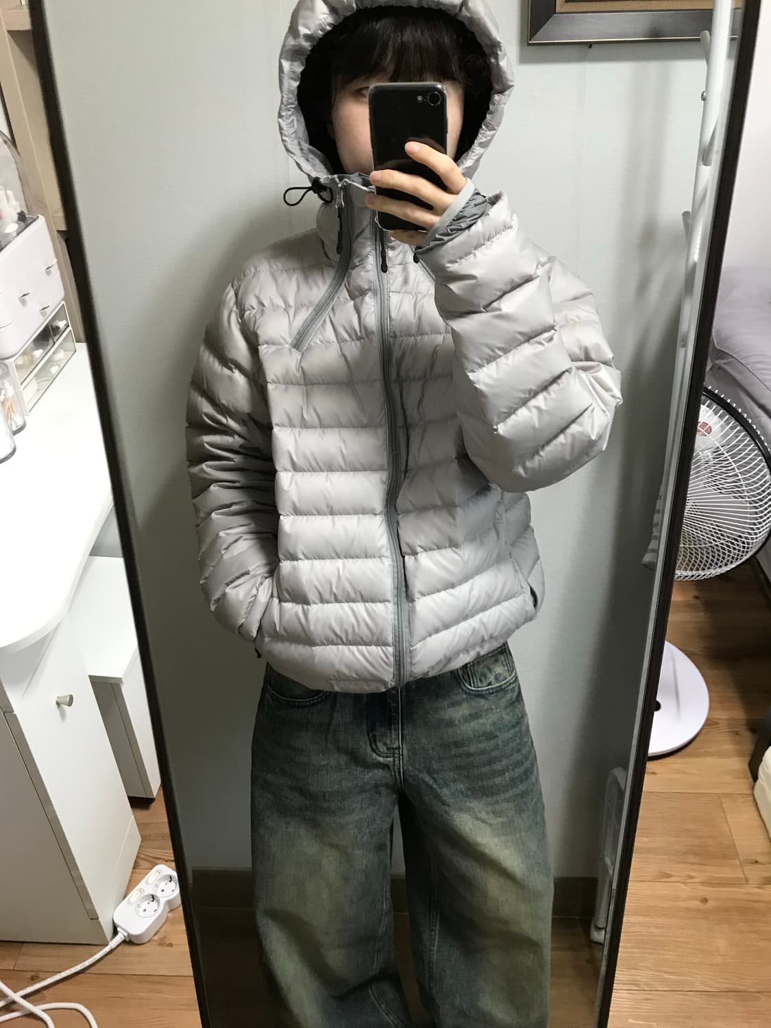 그레이 경량패딩 상품이미지3