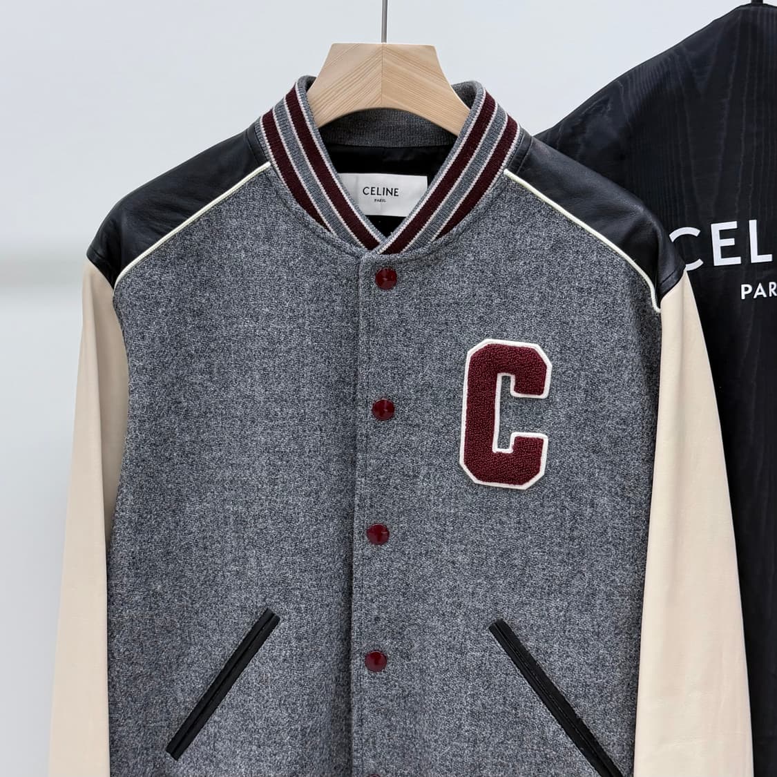 [S+급/54] 셀린느 바시티 울 테디 자켓 그레이 상품이미지2