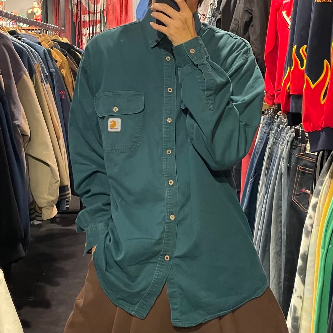 [IM] carhartt 칼하트 그린 긴팔셔츠 상품이미지1