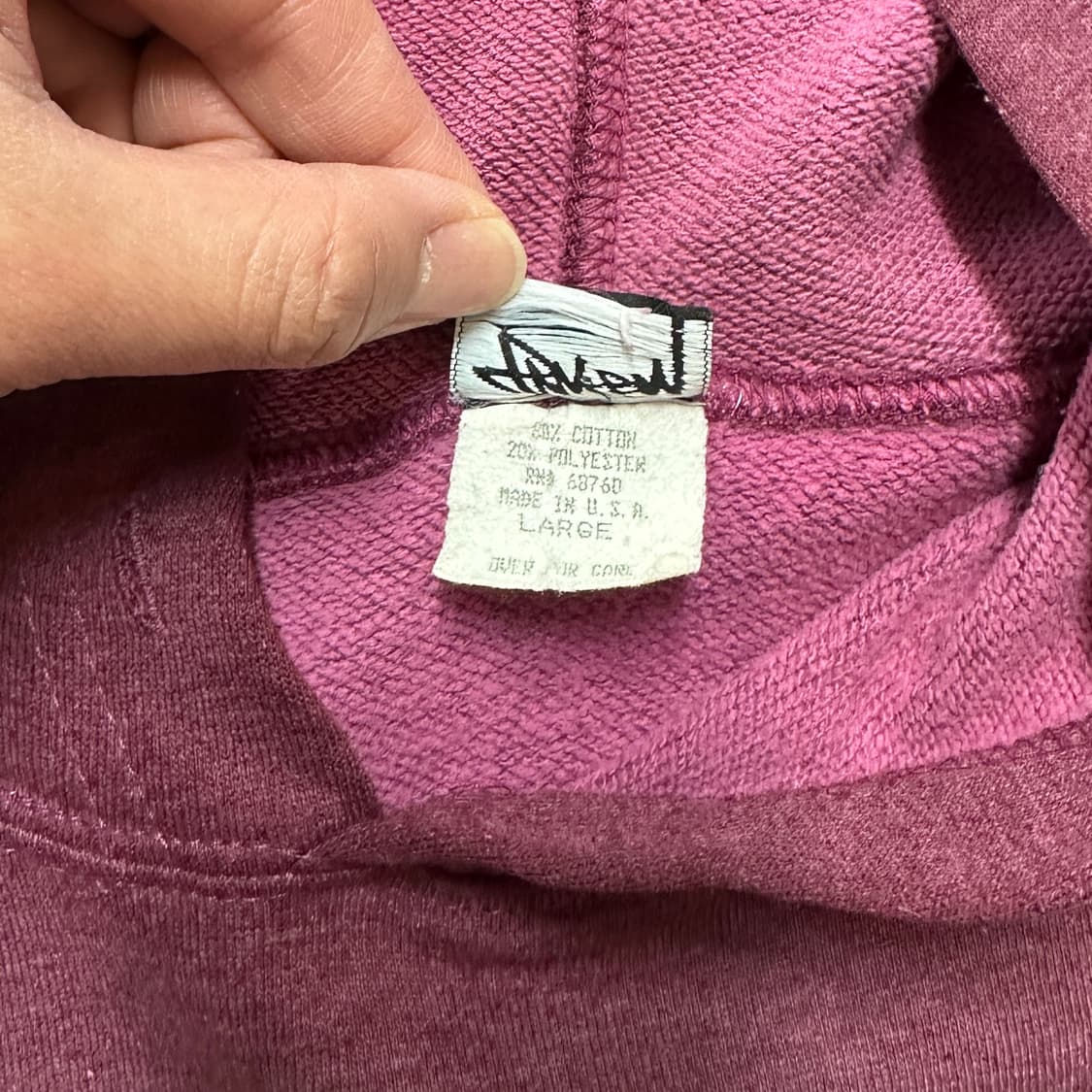 80s USA 올드 스투시 크라운 팻 S 후디 후드티 L 상품이미지10