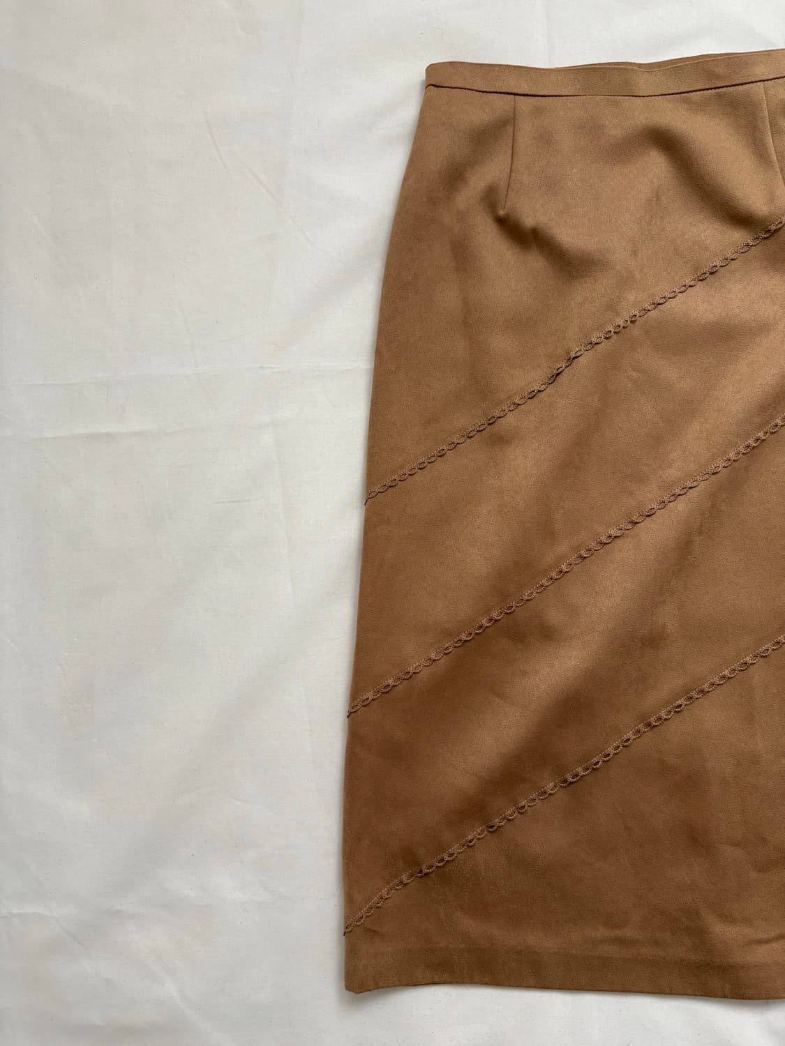 vintage camel fake suede skirt  상품이미지2