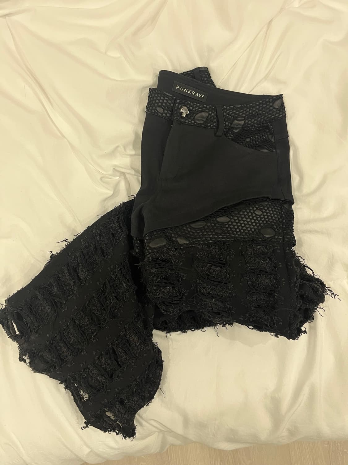 PUNKRAVE 데미지 해골 팬츠 상품이미지1