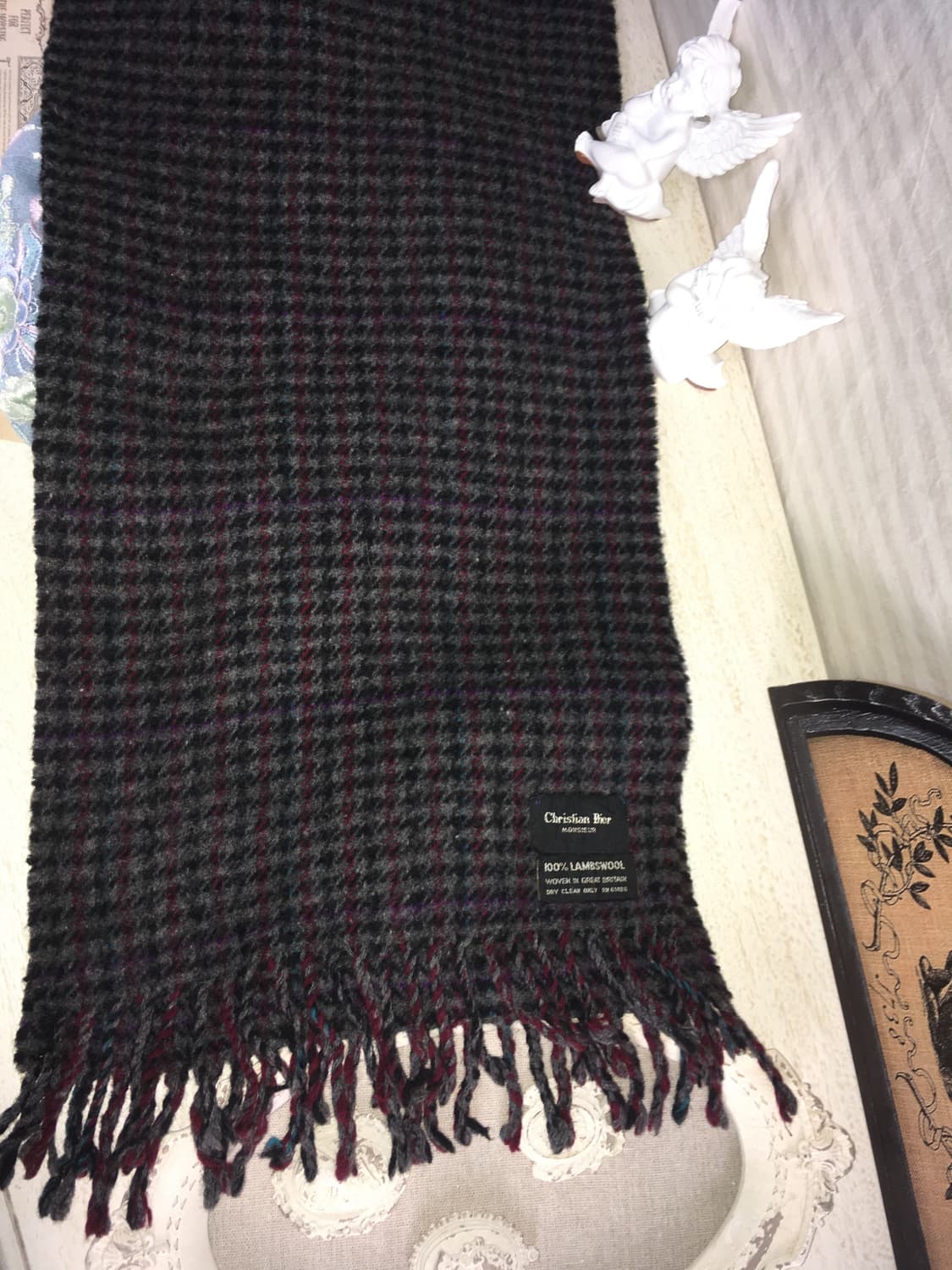 크리스찬 디올 램스울 체크 머플러 상품이미지2