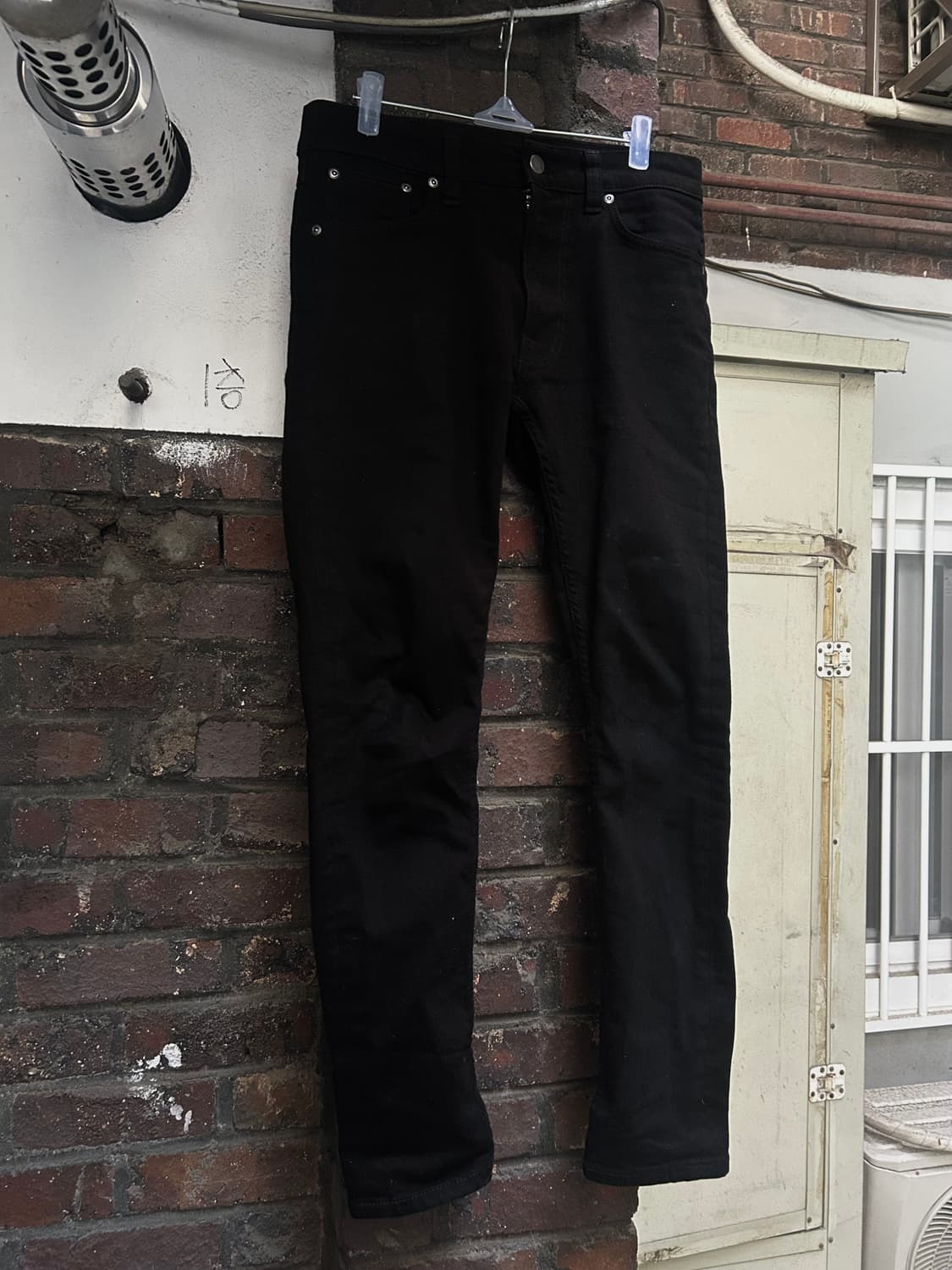 2000s 누디진 슬림핏 블랙 락시크 팬츠 상품이미지1