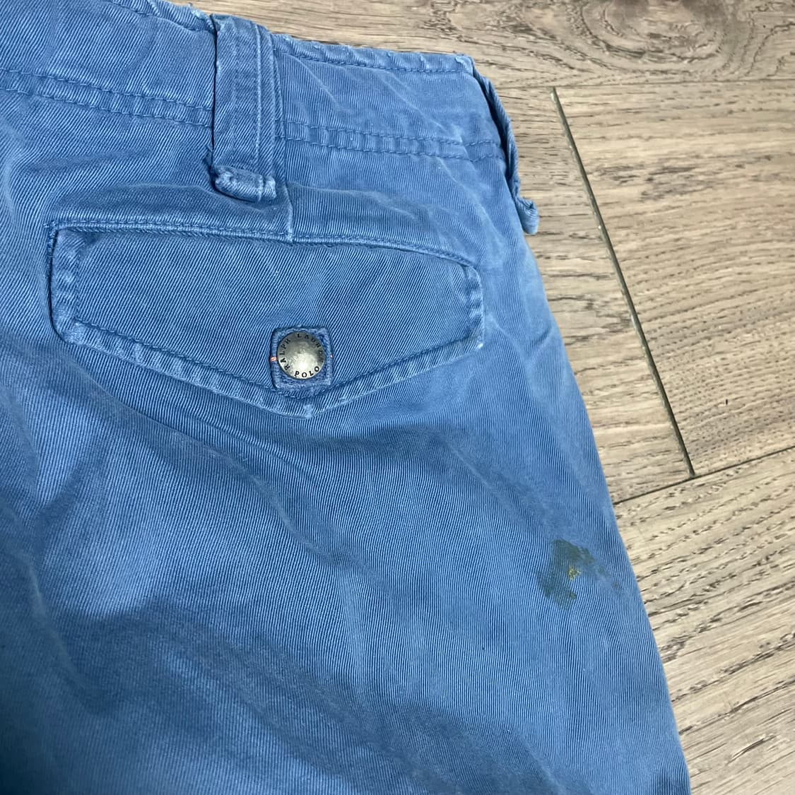 빈티지 폴로진 회하늘색 카고 버뮤다팬츠 상품이미지6