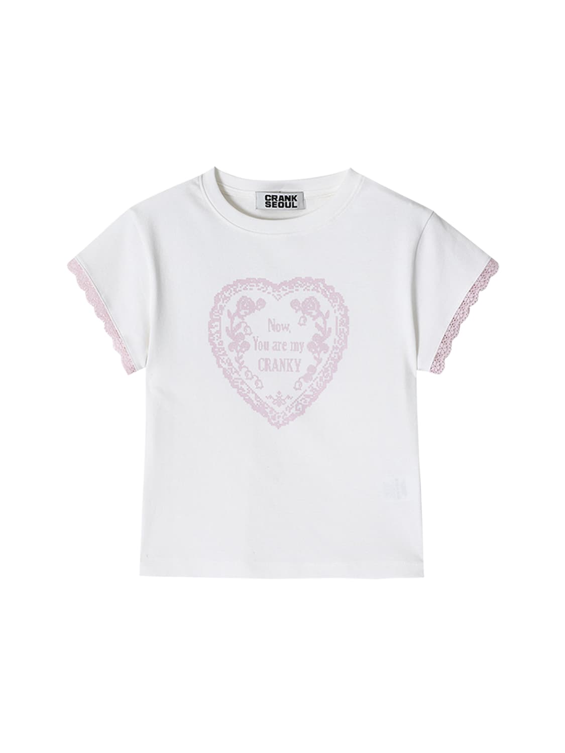 LACE HEART PRINTING TOP_WHITE 상품이미지1