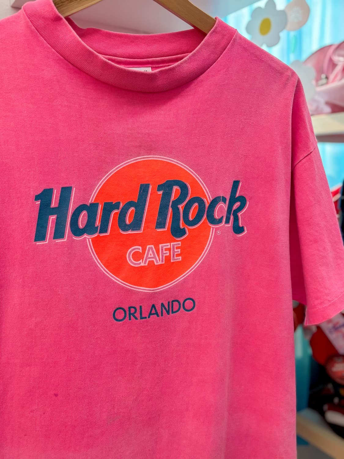 80s90s Neon Pink Hard Rock T Shirts 상품이미지2