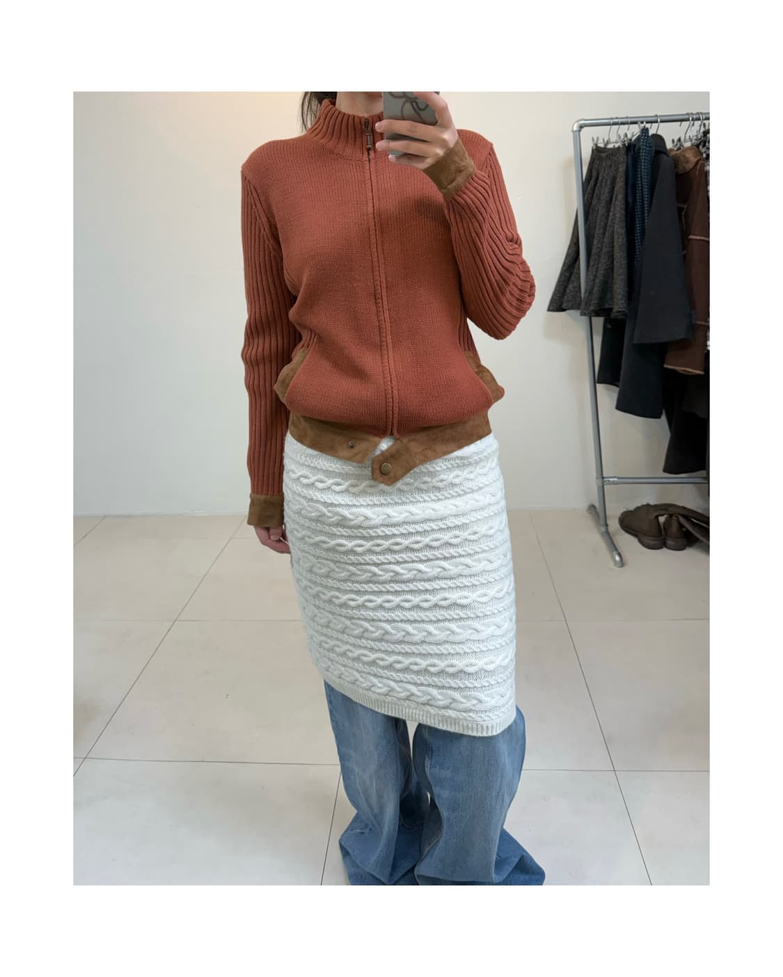 빈티지 니트 집업 상품이미지1