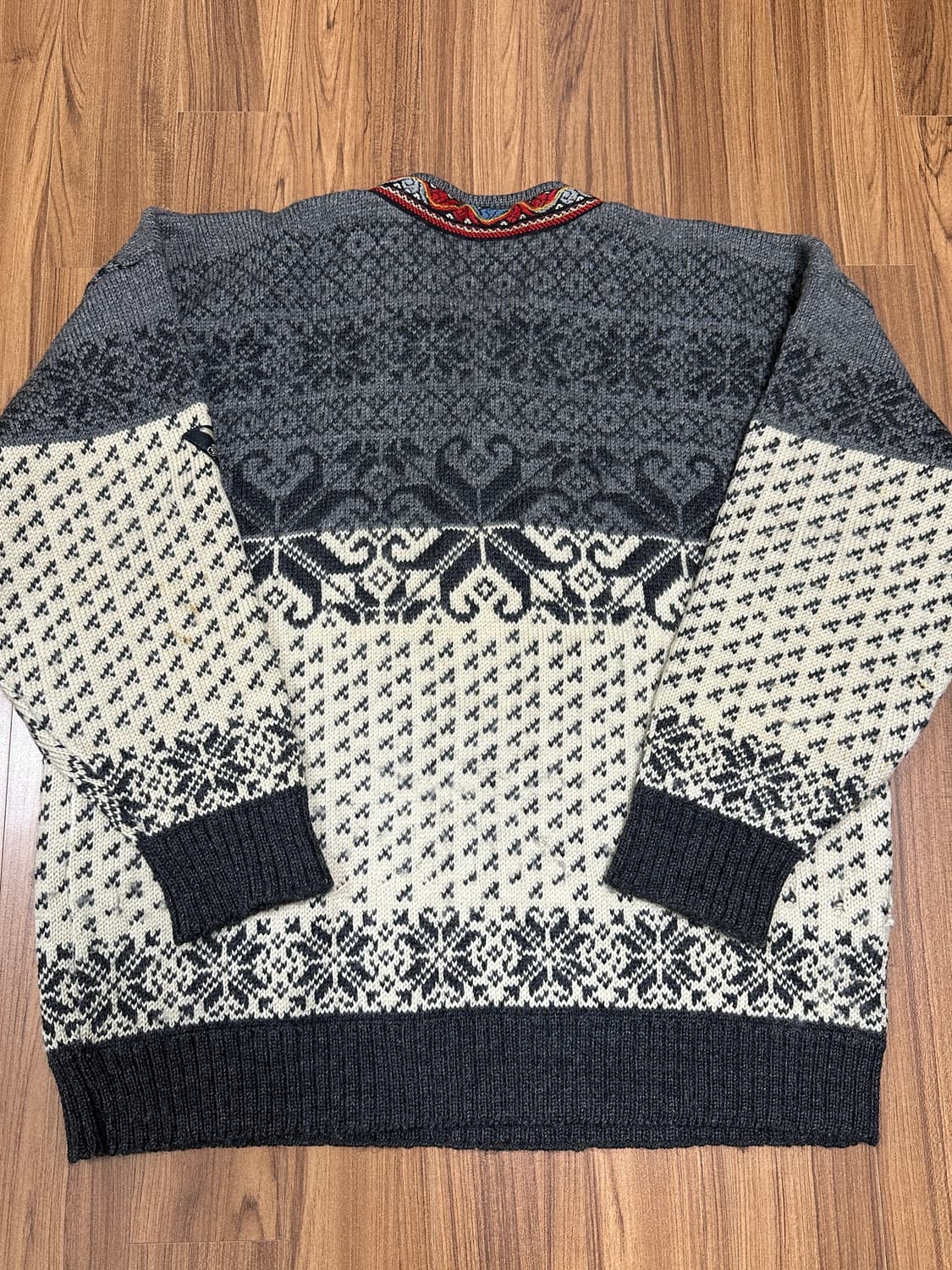노르웨이산 빈티지 헤비울 노르딕 니트 스웨터 M 상품이미지6