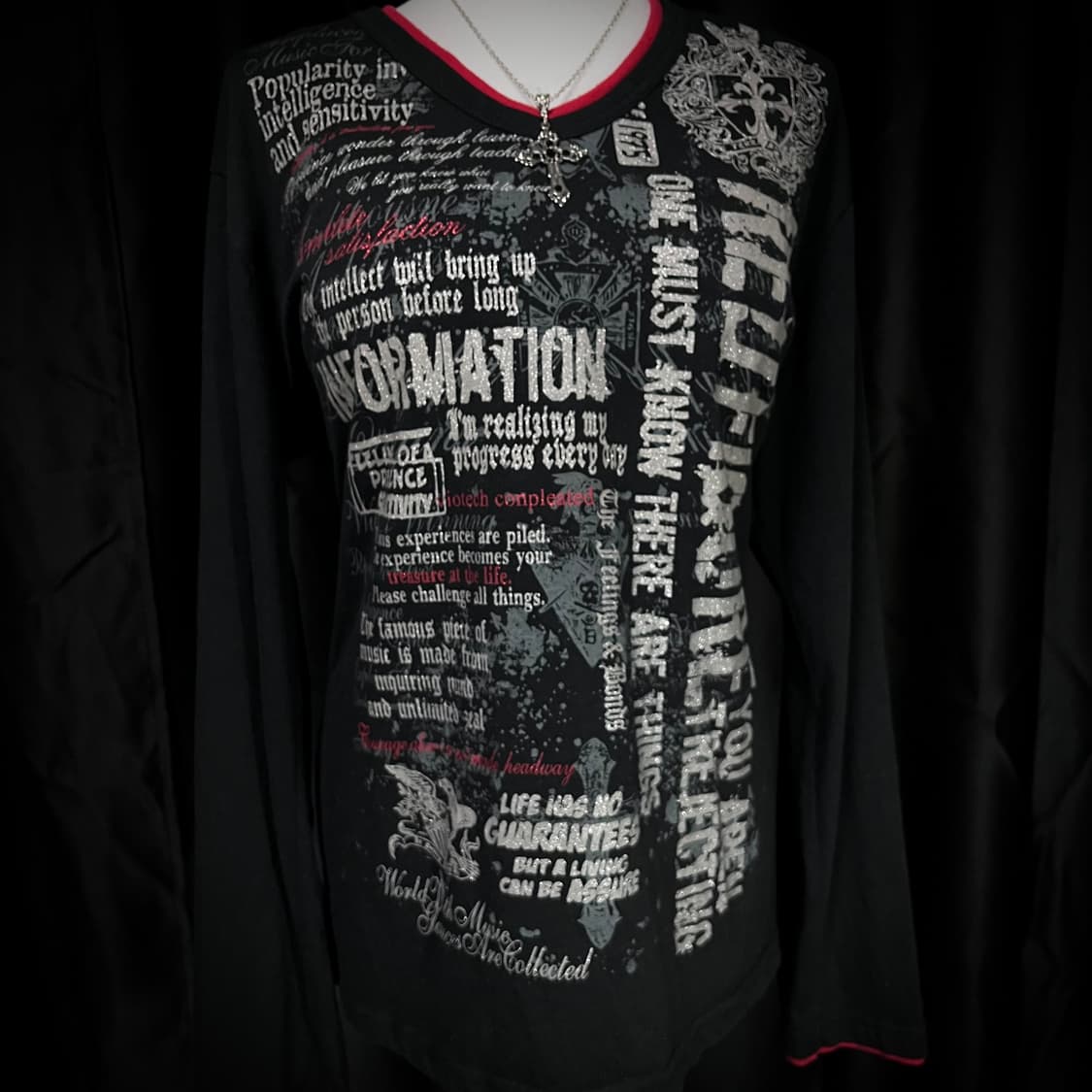 고스펑크 글리터 레터링 롱슬리브 매펑깔 y2k 펑크룩 상품이미지3