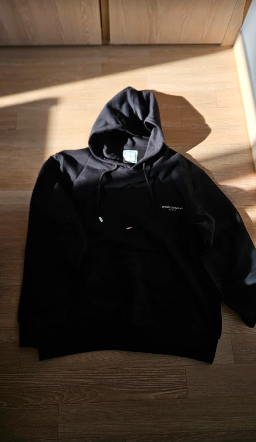우영미 프린팅 후드티 블랙 상품이미지2