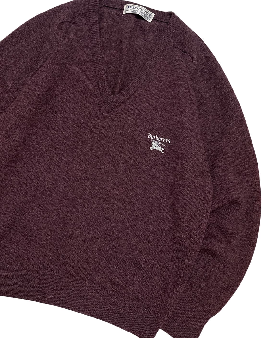 버버리 기마로고 버건디 램스울 니트 상품이미지3