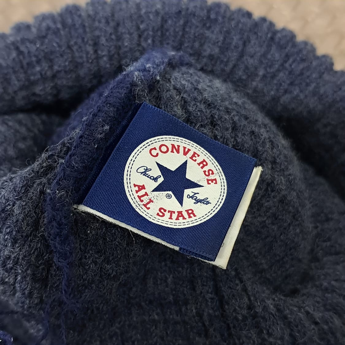 한국판 컨버스 올스타 자수 로고 네이비 와플 니트 비니 P2015 상품이미지7