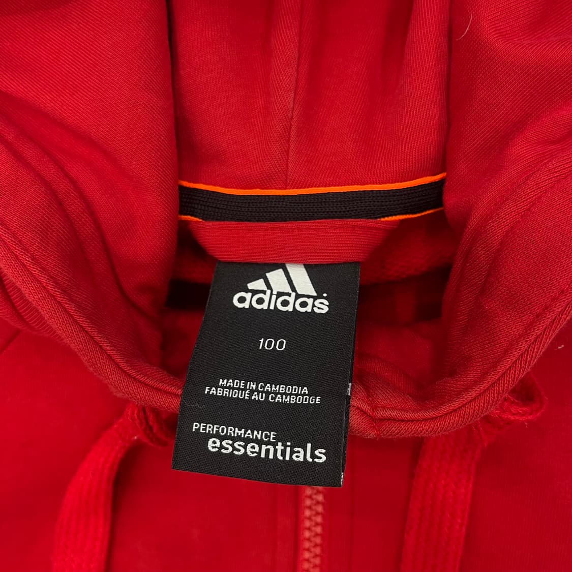 100 아디다스 삼선 레드 후드집업 상품이미지4