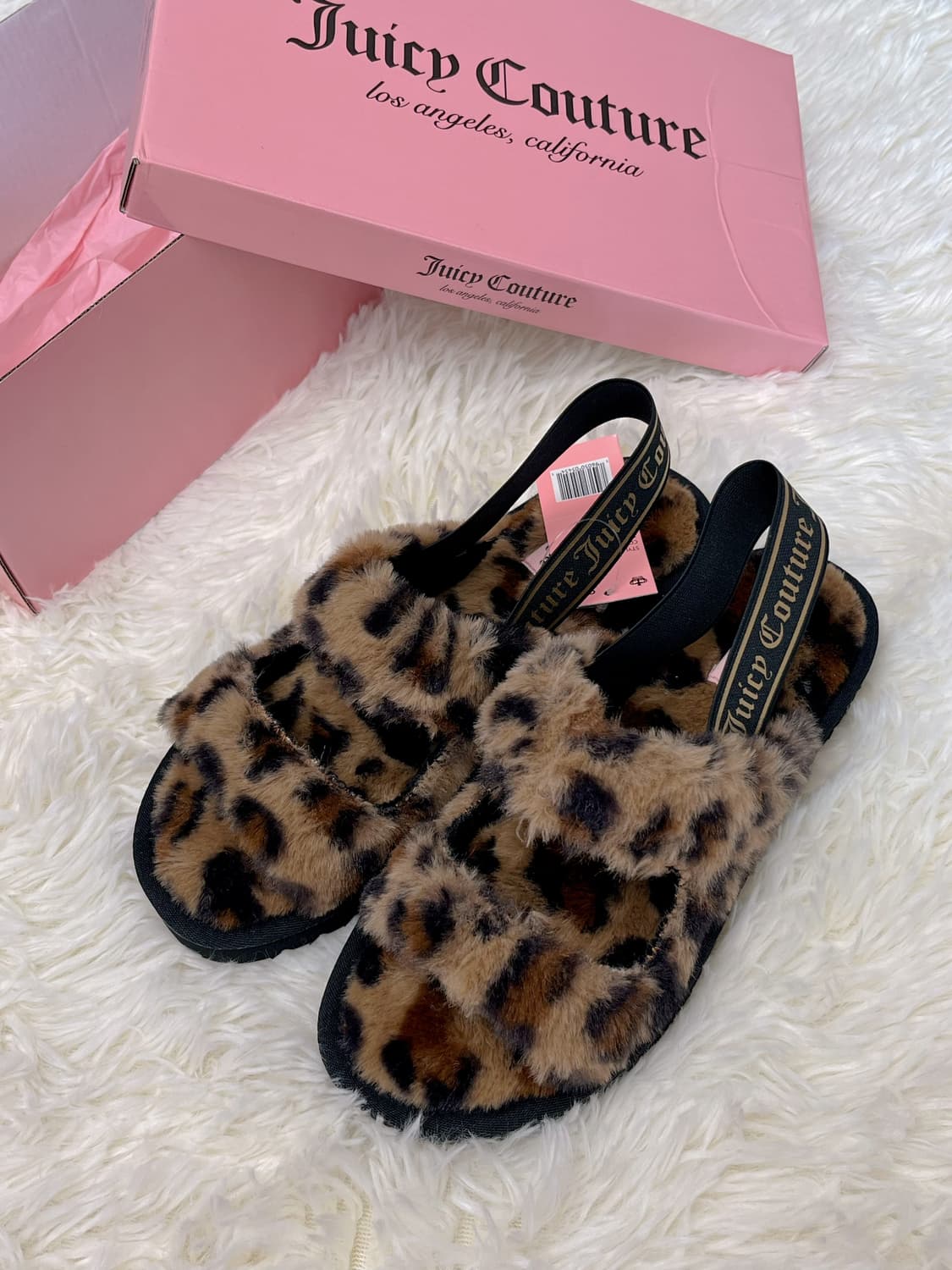 유일매물) 쥬시꾸뛰르 호피 퍼 슬리퍼 갸루템 상품이미지1