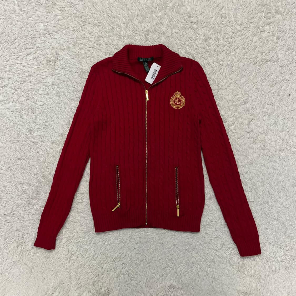 Polo Ralph Lauren burgundy knit zip-up 상품이미지4