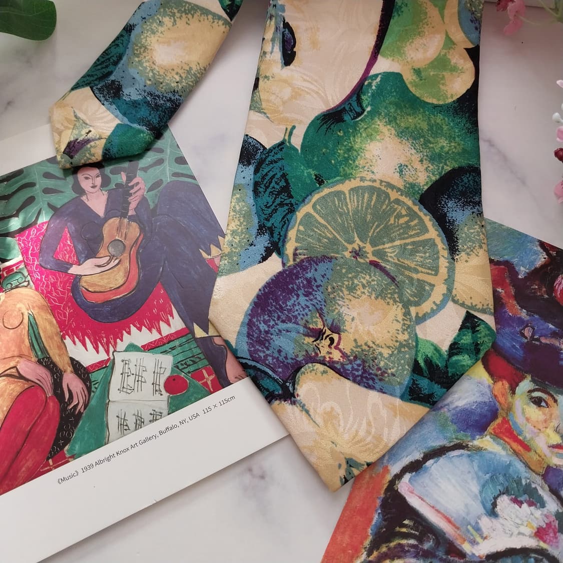 베네통 실크 그린 라임 아트 패턴 넥타이 9.5cm A+등급 K1441
 상품이미지5