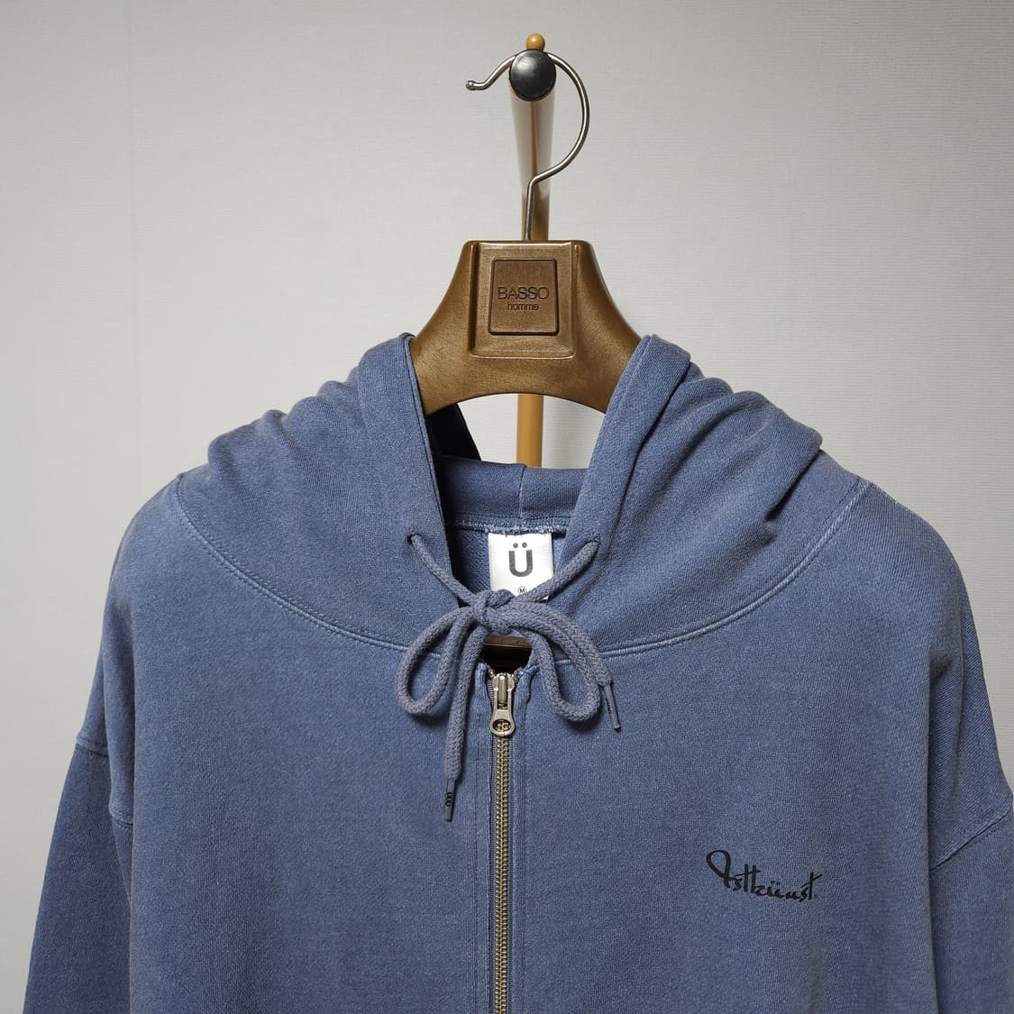 M ) 이스트쿤스트 워싱 후드 집업 블루 상품이미지5