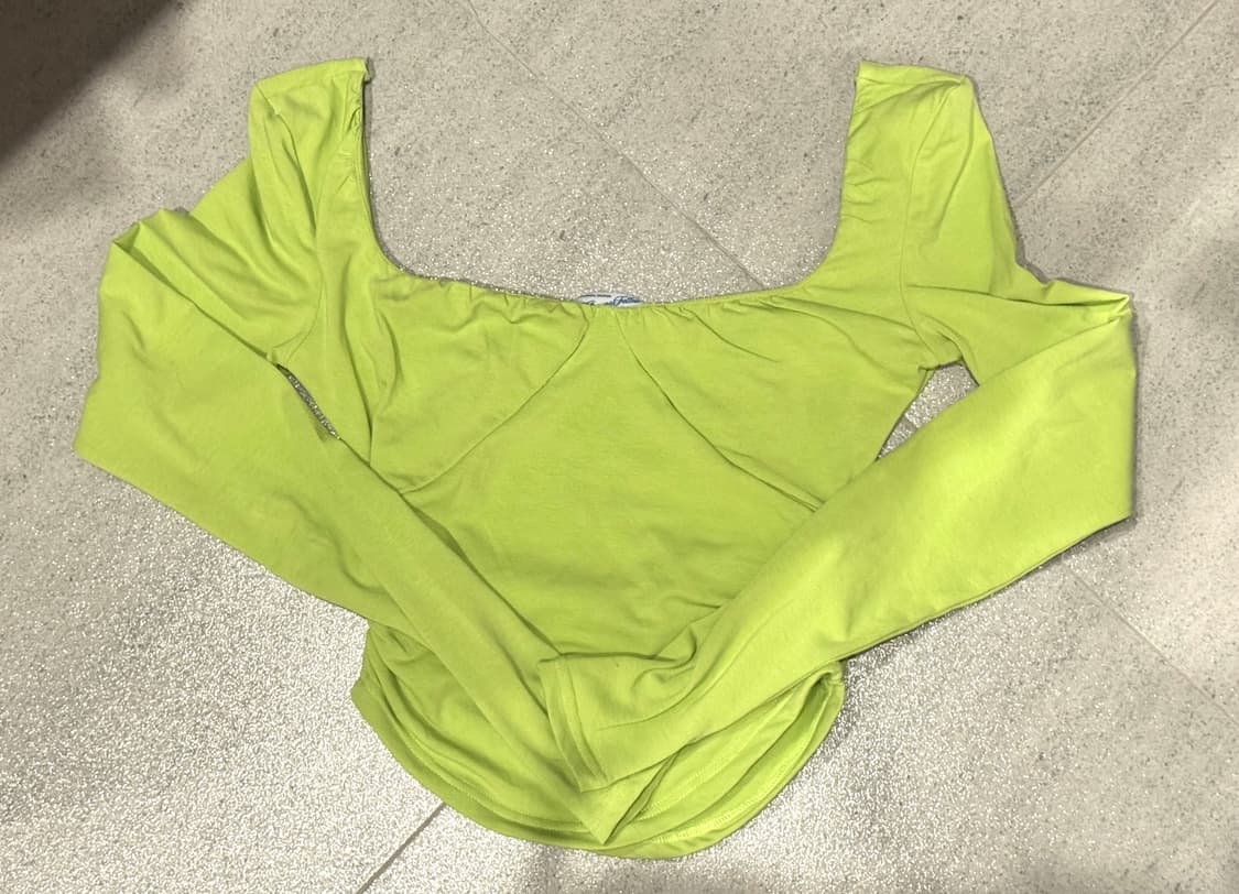 플노팔 Misty Shirring Long Sleeve Top 라이트그린 상품이미지4