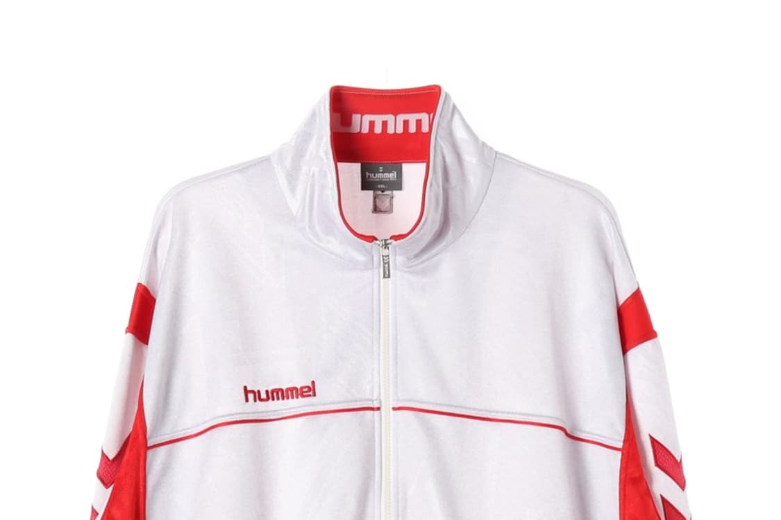 험멜 빈티지 화이트 레드 배색 트랙탑 져지 3XL 상품이미지3