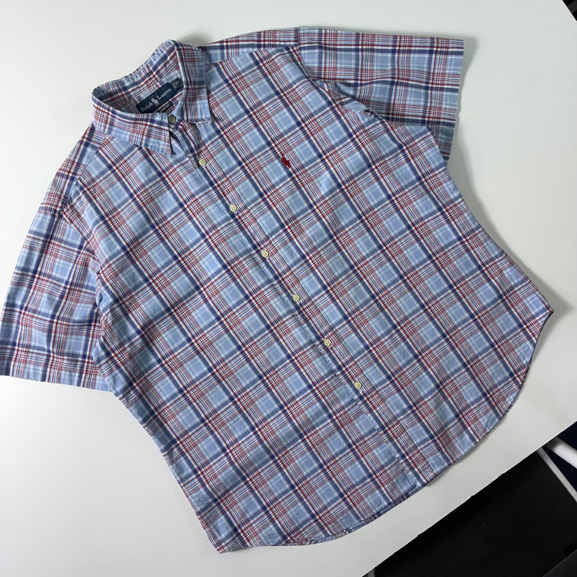 Polo  폴로 랄프로렌 자수 코튼 클래식핏 체크 반팔셔츠 상품이미지2