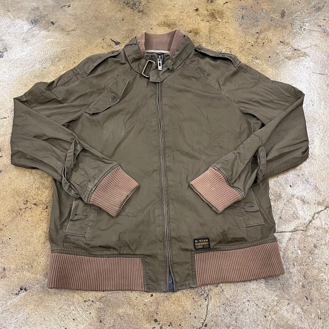 [정품/XL] G-STAR RAW 카키 봄버 점퍼 자켓 b10 상품이미지2