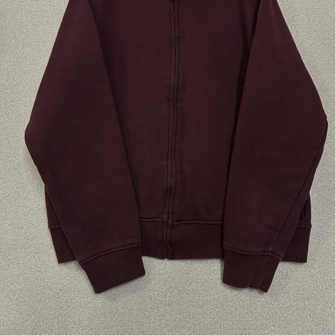  (XL) 90s 쇼트 버건디 코튼 집업 상품이미지5