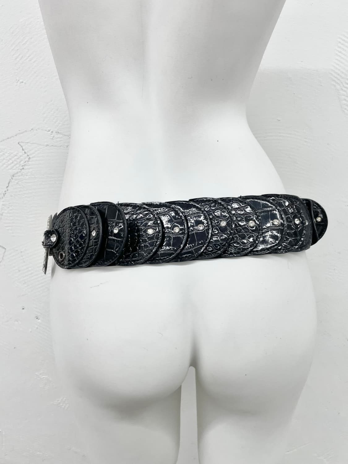 락시크 큐빅 디테일 와이드 벨트 상품이미지3