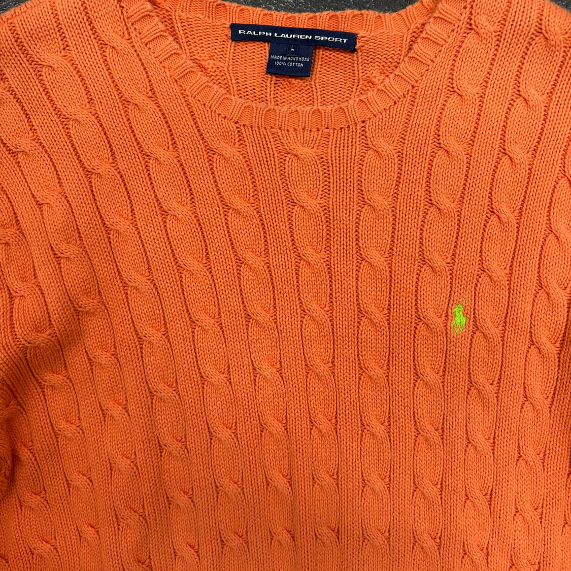 (100)폴로 랄프로렌 오렌지 케이블 니트 상품이미지3