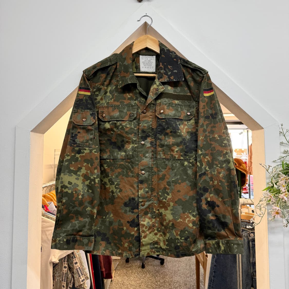 90s 빈티지 독일군 플랙탄 카모 셔츠 자켓 (S)    상품이미지2