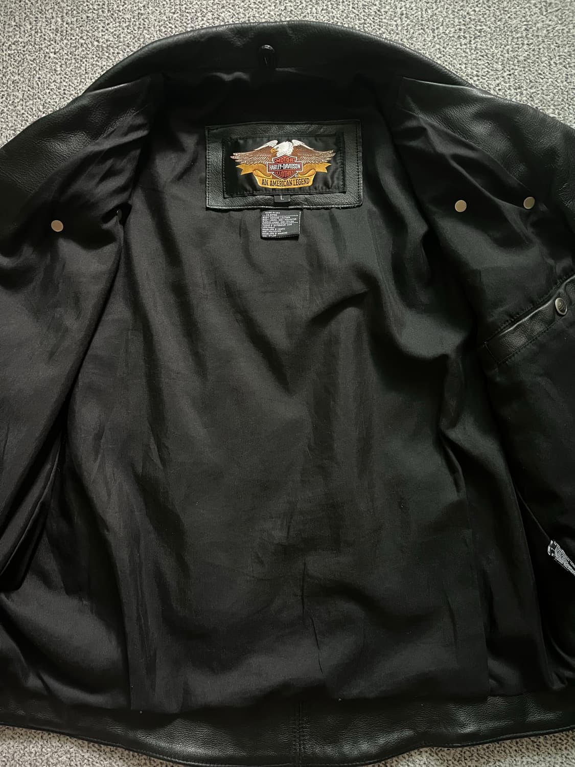 할리데이비슨 USA 더블 라이더 가죽 자켓 L 상품이미지3