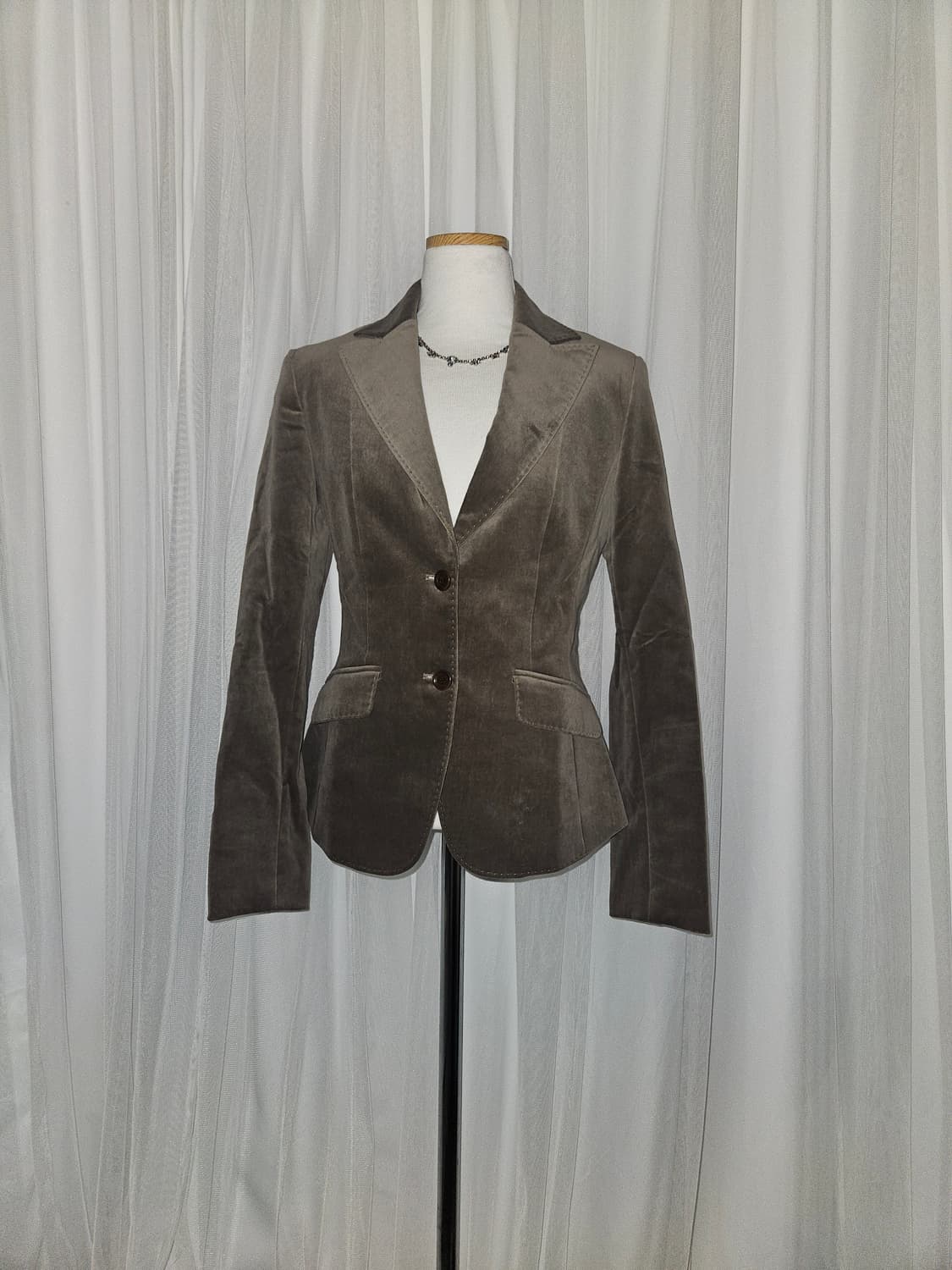 kumikyoku 빈티지 히메 브라운 벨벳 블레이저 상품이미지1