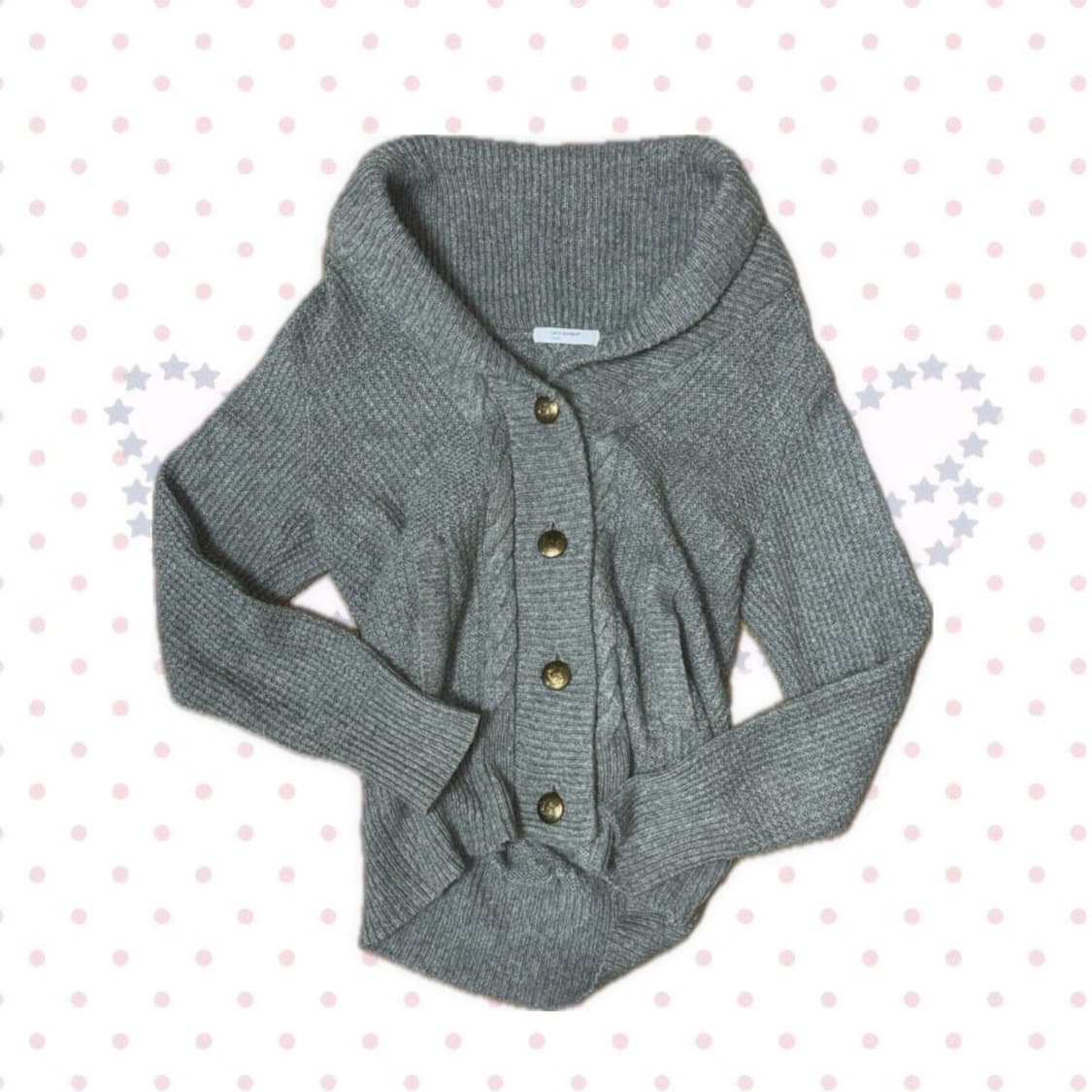 오네갸루 모리걸 데일리 일본빈티지 그레이 케이블 니트 가디건 상품이미지1