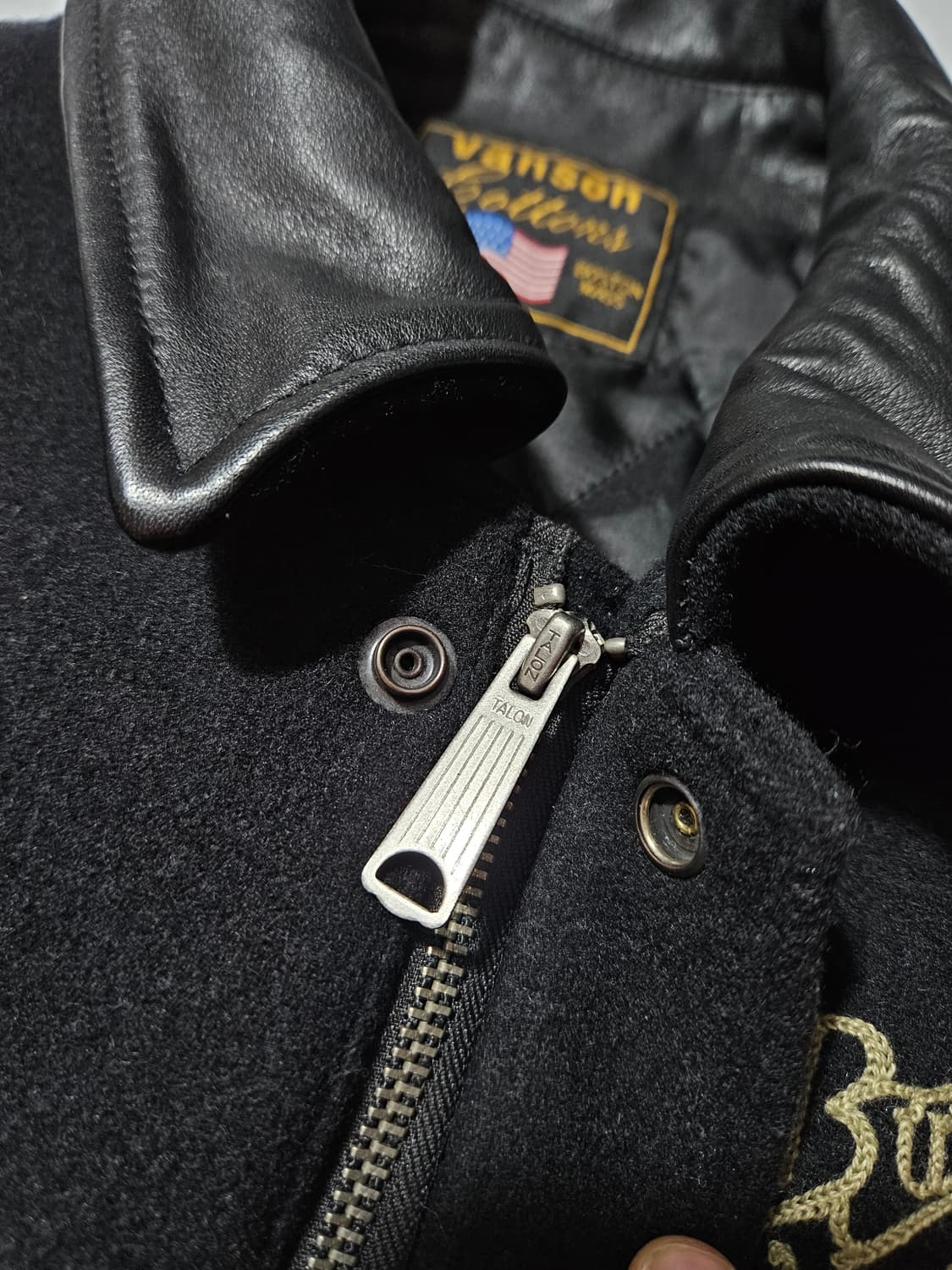 밴슨 Vanson 레더 체인스티치 울자켓 L 바시티 상품이미지6