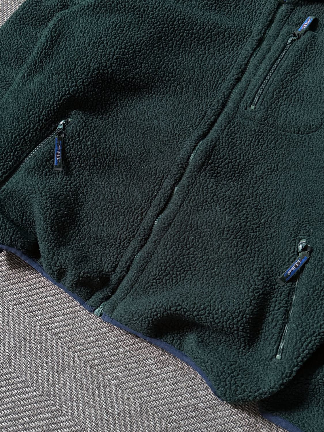 90s 엘엘빈 딥파일 플리스 집업 자켓 (105-110) 상품이미지4