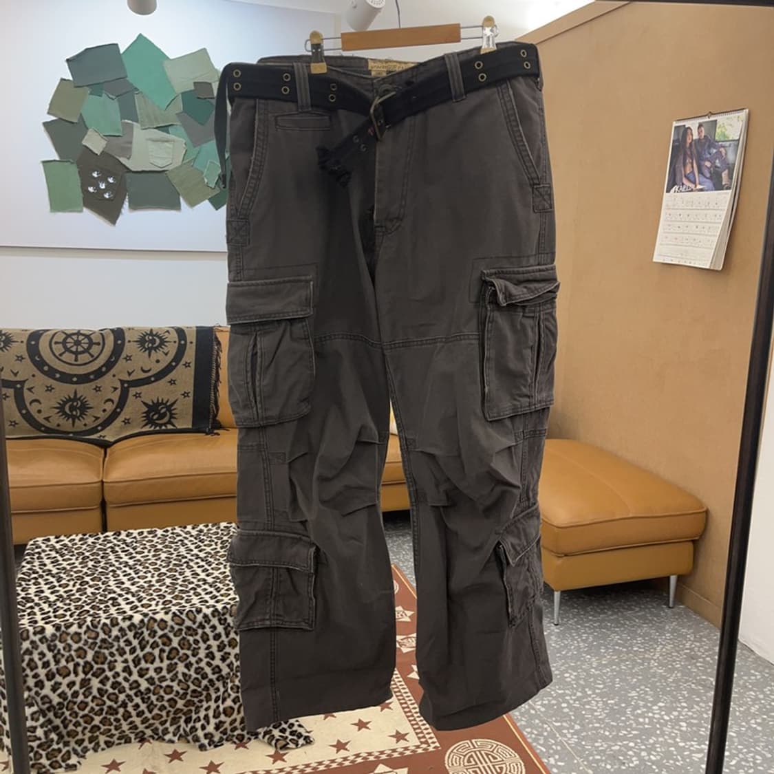 HCO 아메카지 스트릿 힙합 벨티드 카고팬츠 36인치 C08995 상품이미지3