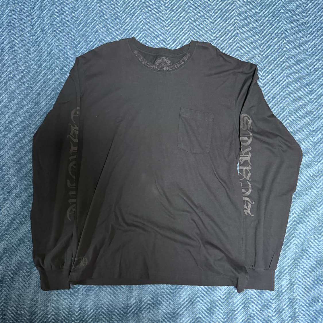 [XL]크롬하츠 넥스크립트 로고 롱슬리브 블랙 상품이미지1