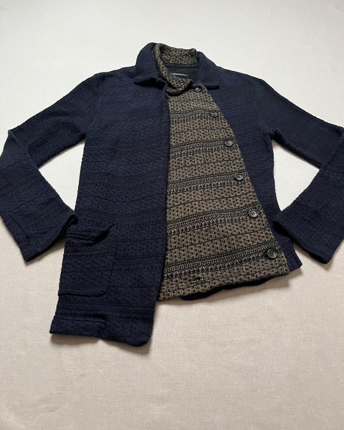 요지야마모토 레이어드 패턴 니트 가디건 Y’s yohji yamamoto 상품이미지7