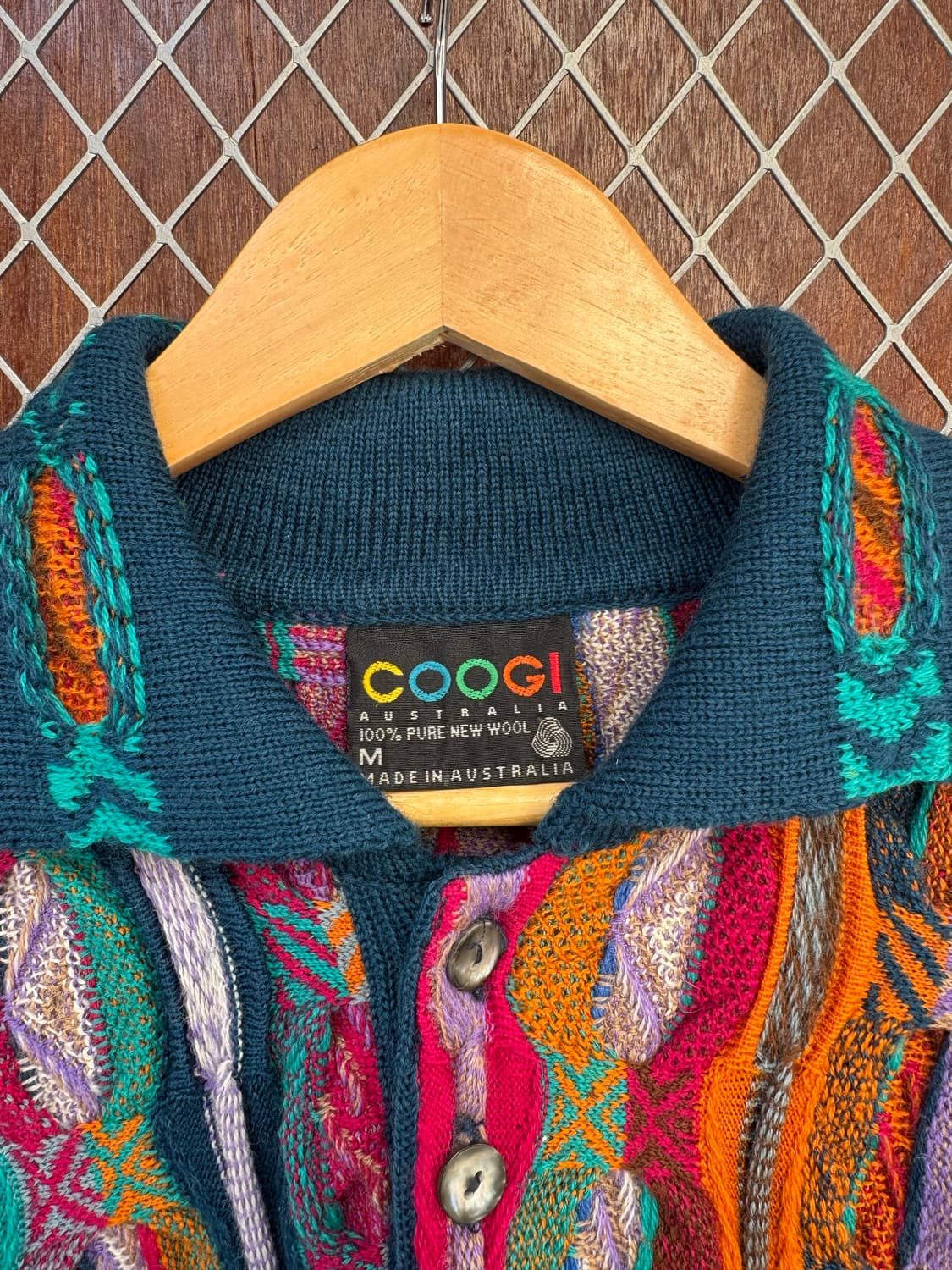 쿠지 COOGI 입체케이블 멀티컬러 카라 니트 M 상품이미지3