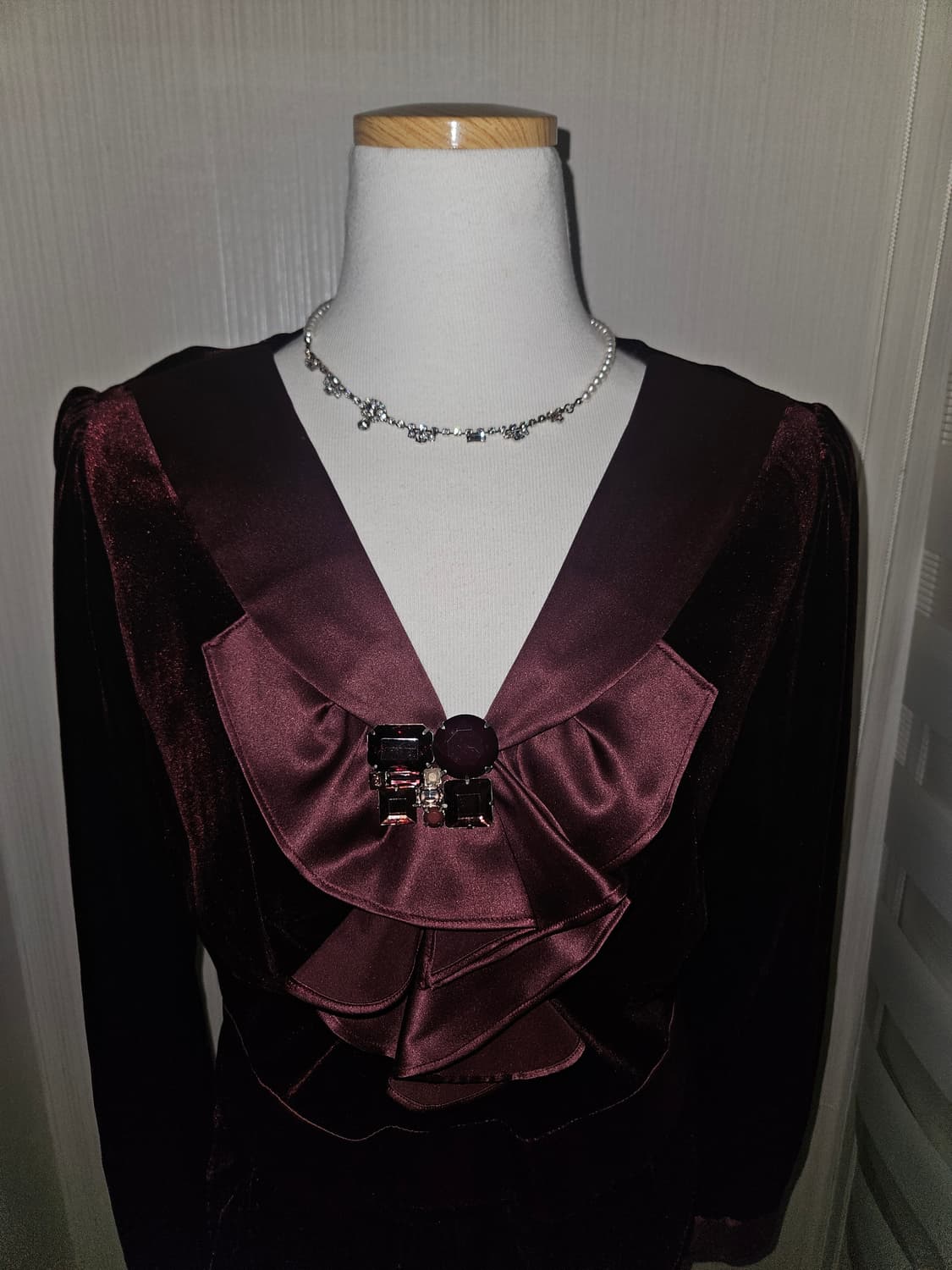 adoniser 빈티지 레드벨벳 드레스 상품이미지2