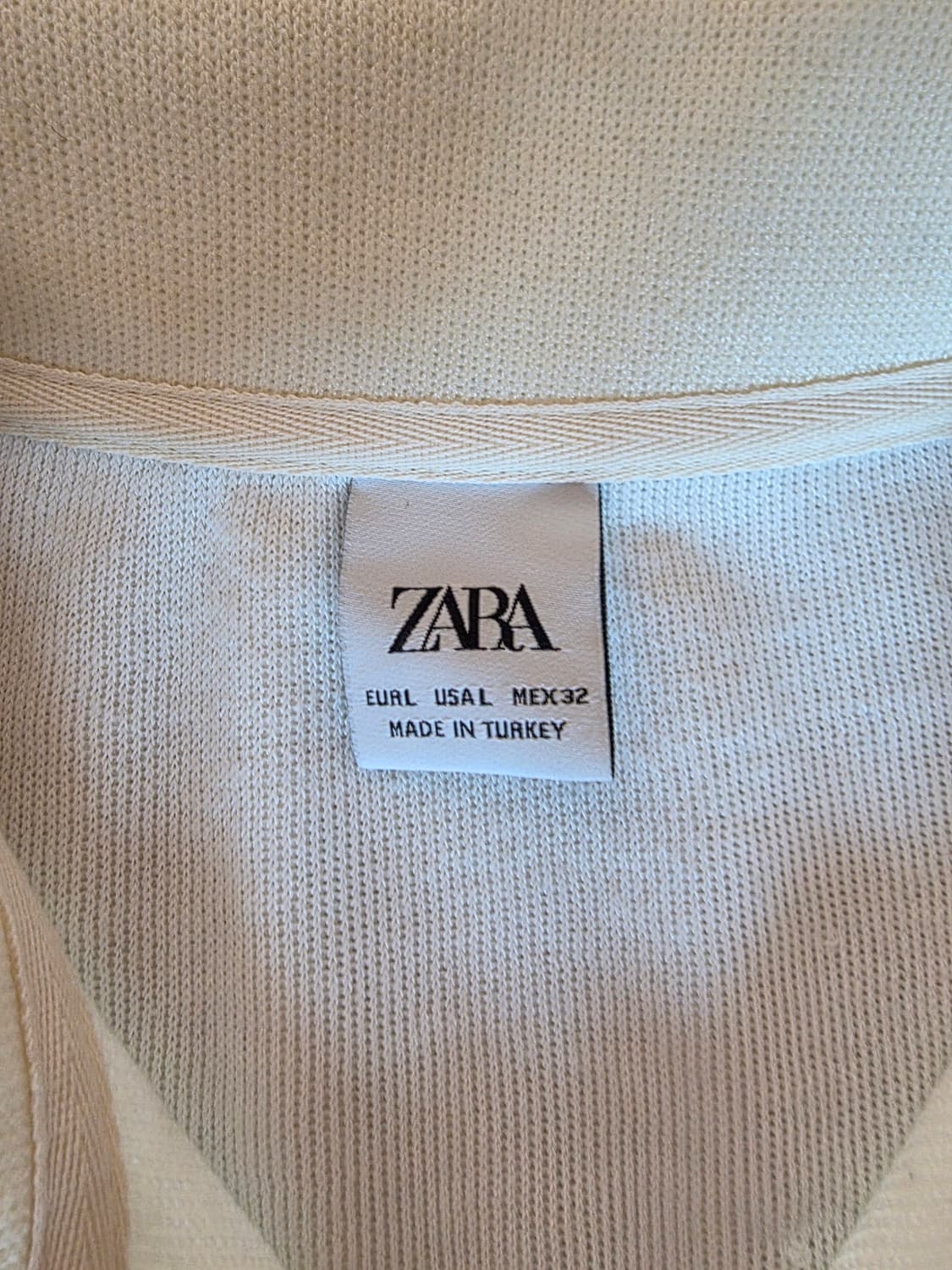 ZARA 남성 카라 니트 Ivory L 상품이미지3