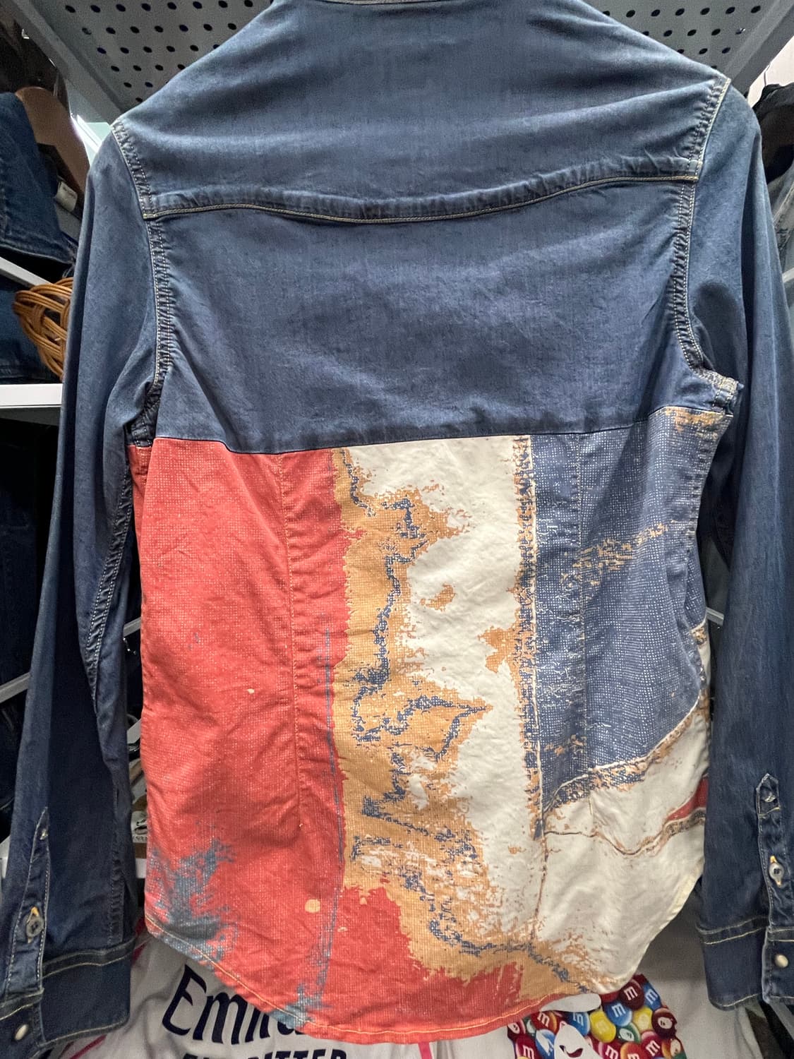 10s 비비안웨스트우드 데님 셔츠 컬러 블록 상품이미지5