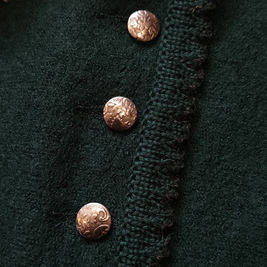 90s 울 트위드 자켓 프렌치 울 자켓 오스트리아 티롤자켓 빈티지 그린 상품이미지7