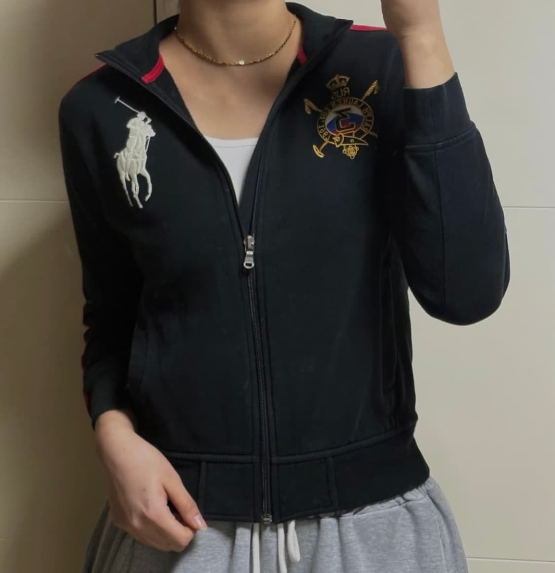 폴로 랄프로렌 빅포니 러시어 블랙 져지 집업 상품이미지1