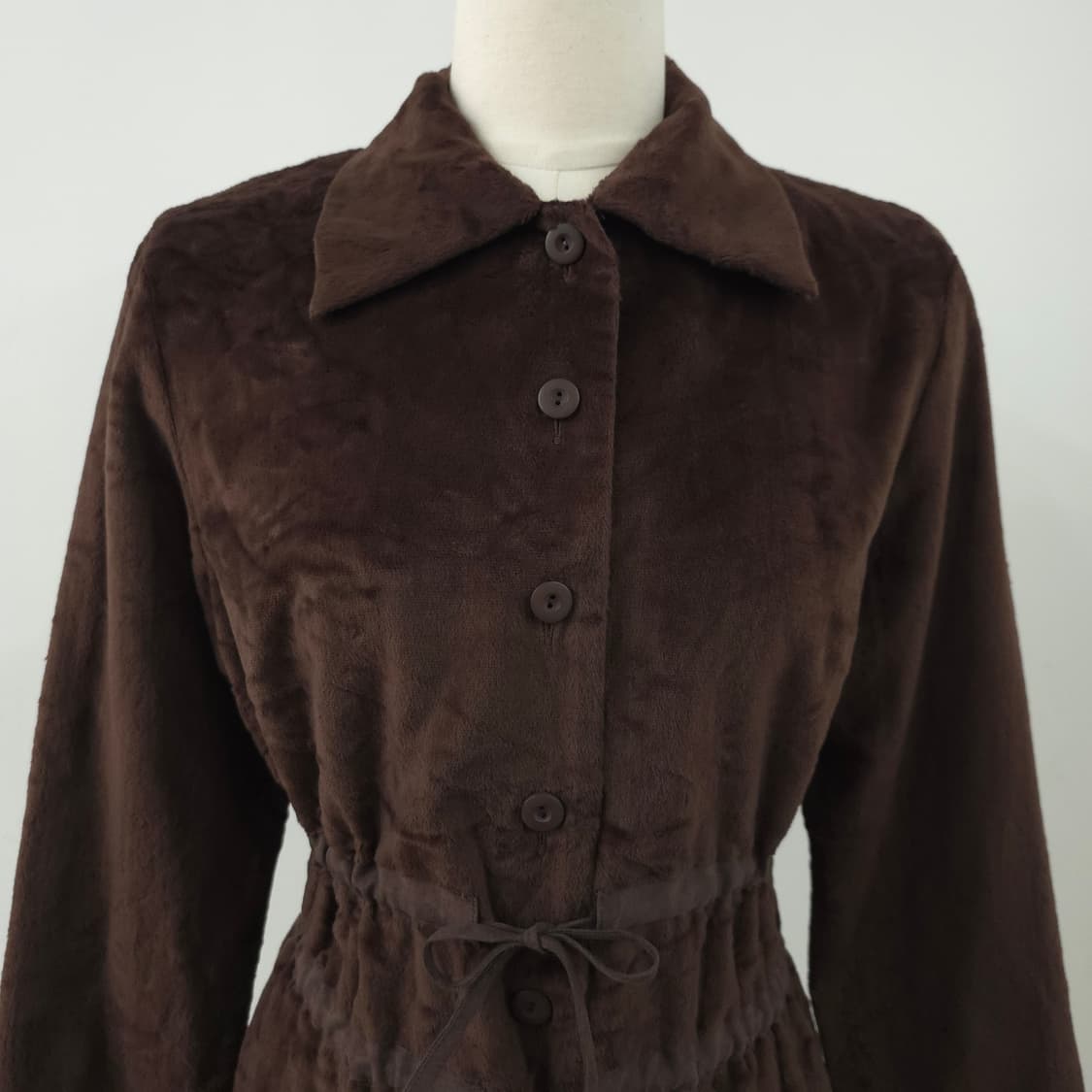 SUTJESO 브라운 큐프라 퍼 벨티드 셔츠 자켓 상품이미지3