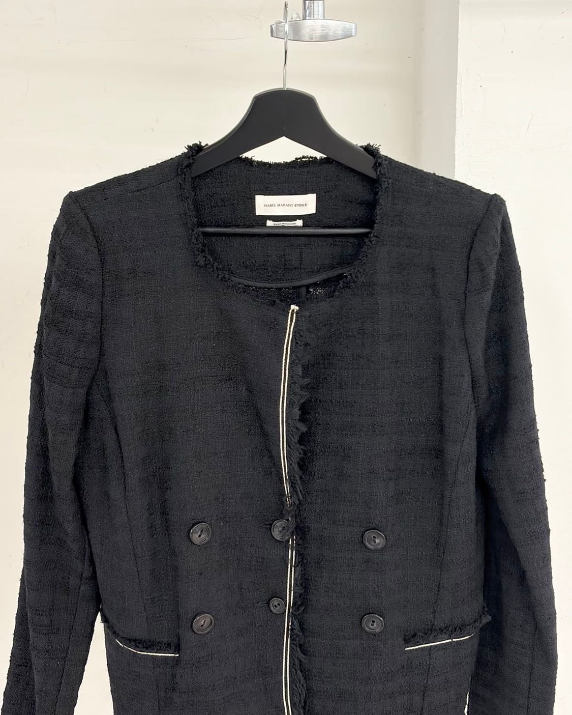이자벨 마랑 에뚜왈 검정 더블 브레스티드 트위드 자켓  상품이미지4