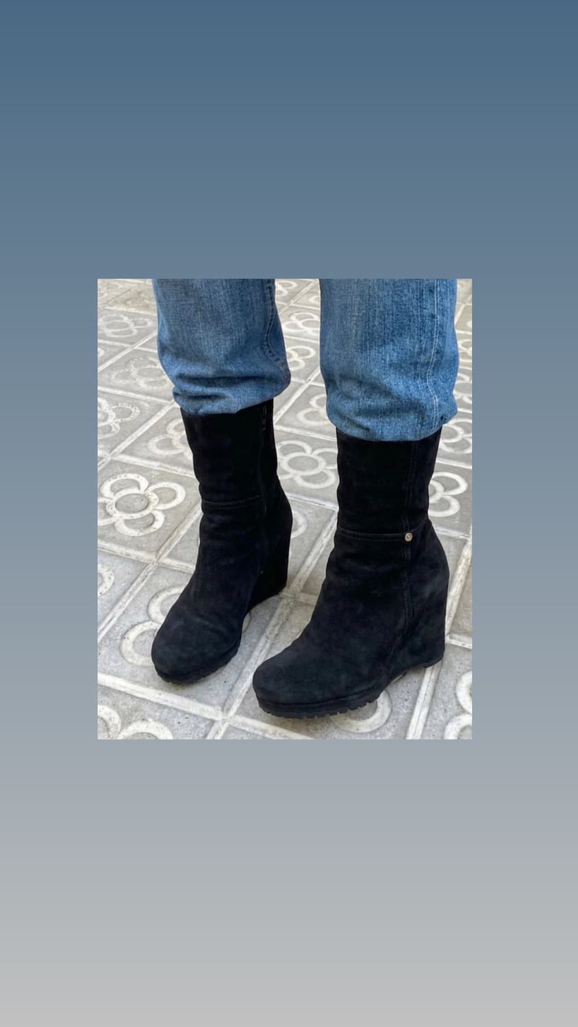 프라다 웨지힐 스웨이드 롱 부츠 235 풀박스 상품이미지1