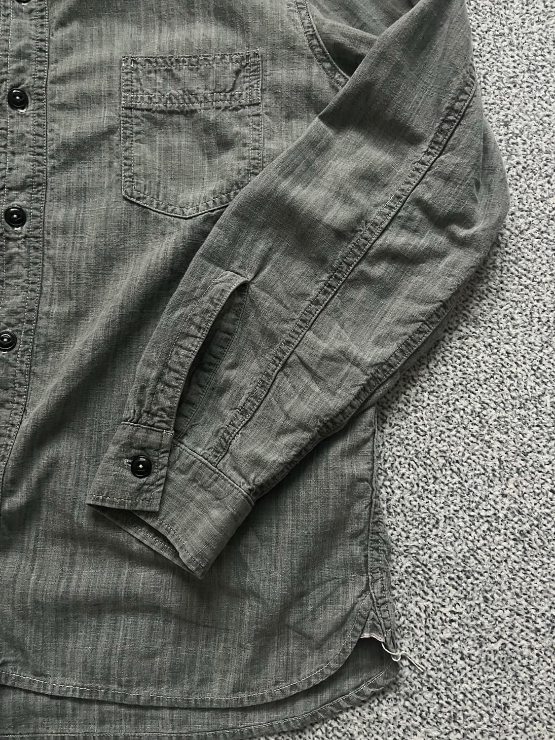 타임원클로딩 엣라코 그레이 워크 셔츠 15 1/2 상품이미지5