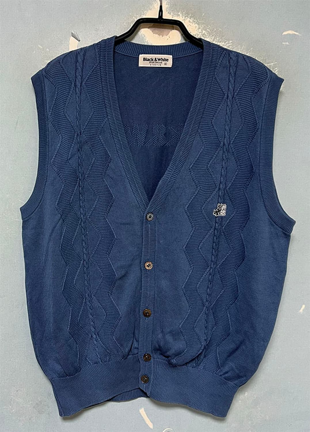 블랙앤화이트 골프 남자조끼 춘추 브이넥 XL 105 상품이미지1